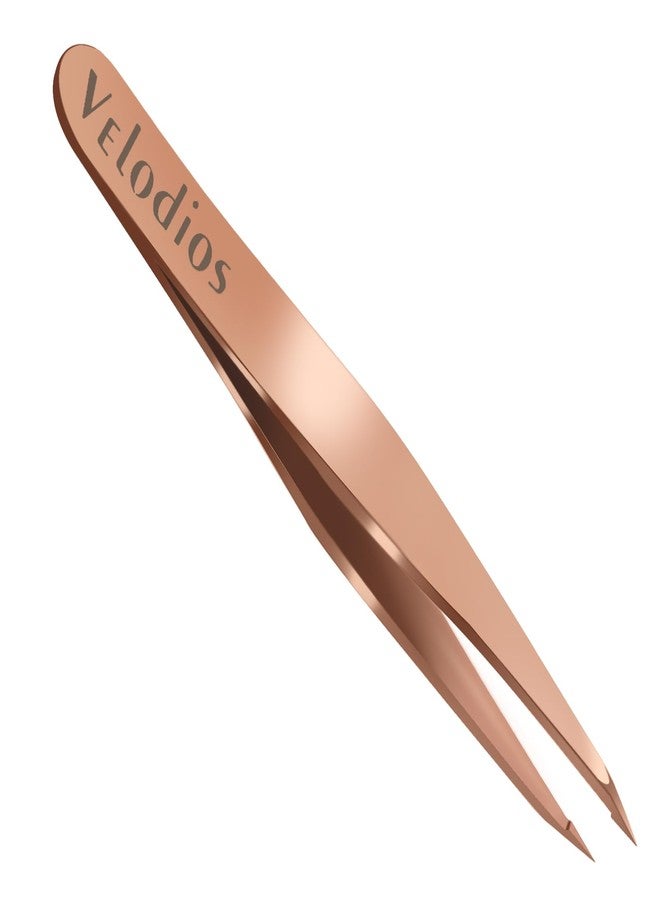Velodios Pointed Tweezers for Women Facial Hair, Sharp & Precision Stainless Steel Tweezer for Eyebrows, Facial Hair and Fine Hairs Removal (Rose Gold) - Image 1